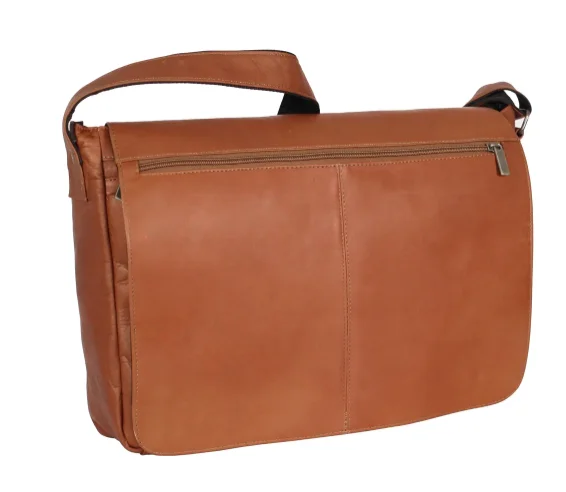 David King & Co. 189 Leather East/West Full Flap Over Messenger Bag- $155