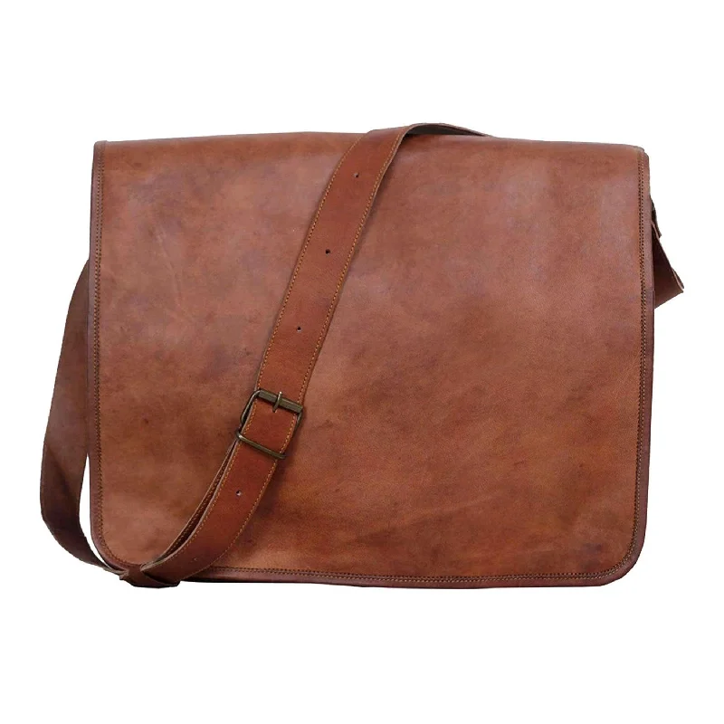 Leather Vintage Men's 18 Inch Leather Laptop Messenger Pro Satchel Men's Bag