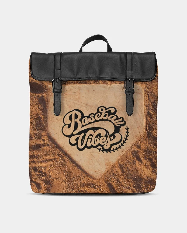 Baseball Vibes Home Plate Casual Flap Backpack