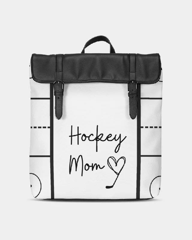 Hockey Mom Black rink lines Casual Flap Backpack