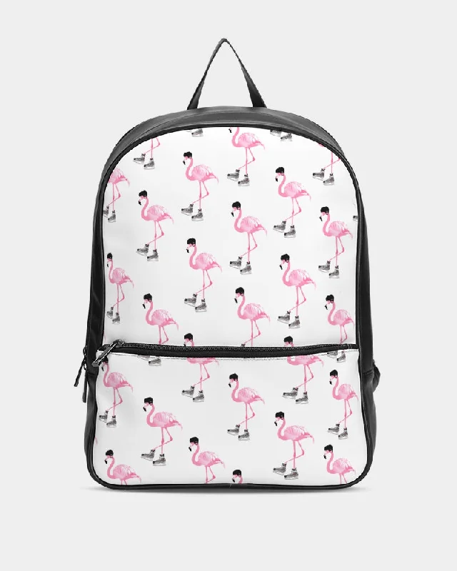 Hockey Playing Flamingos Classic Faux Leather Backpack