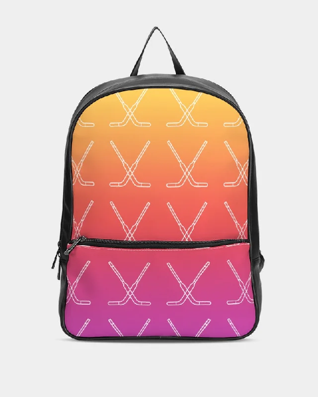 Ombre Goalie Stick Classic Faux Leather Backpack