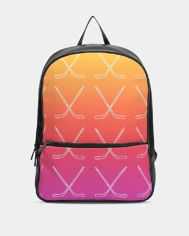 Ombre Hockey Stick Classic Faux Leather Backpack