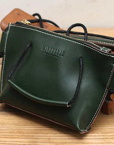 Cute LEATHER HandBag Green Handmade WOMEN Small Side BAG Phone Purse FOR WOMEN