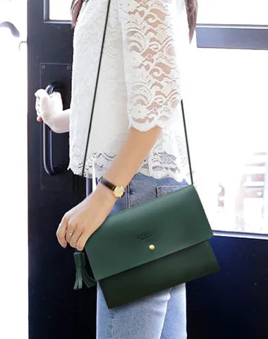 Cute LEATHER White WOMEN SHOULDER BAG Stylish Green Crossbody Purse FOR WOMEN