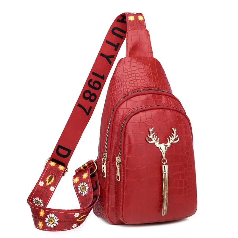 Deer Tassel Crossbody Bag - Urban Minimalist PU Bag