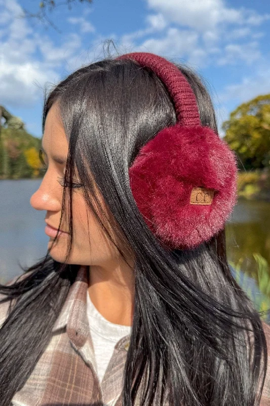 EMS0155 Faux Mink Fur Knitted Earmuffs