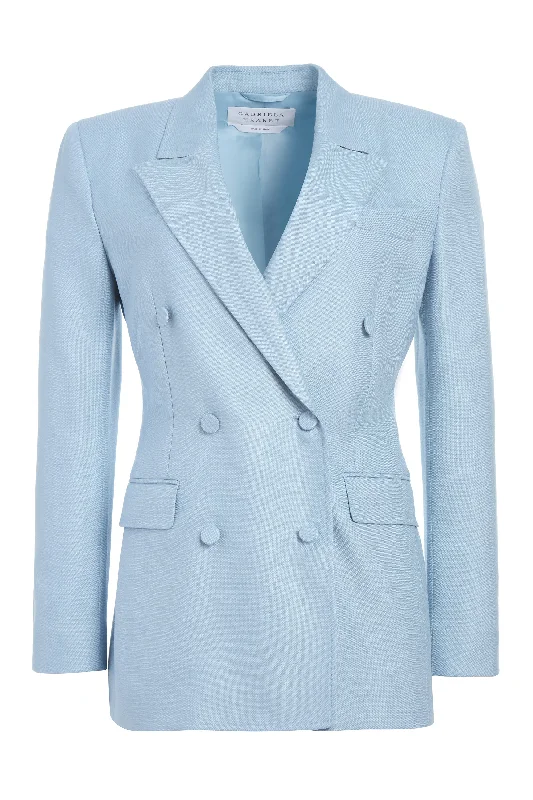 Gavin Blazer in Stone Blue SIlk Virgin Wool