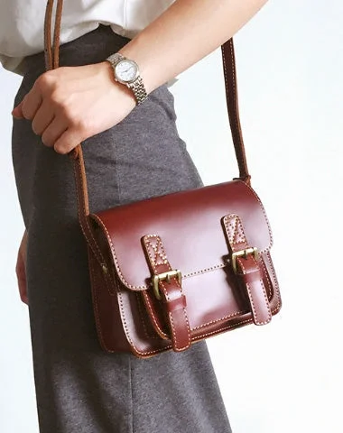 Genuine Leather Cute Crossbody Bag Messenger Bag Shoulder Bag Women Girl Leather Satchel Bag Purse