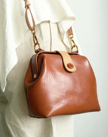 Genuine Leather Cute Doctor Bag Crossbody Bag Shoulder Bag Women Girl Fashion Leather Purse