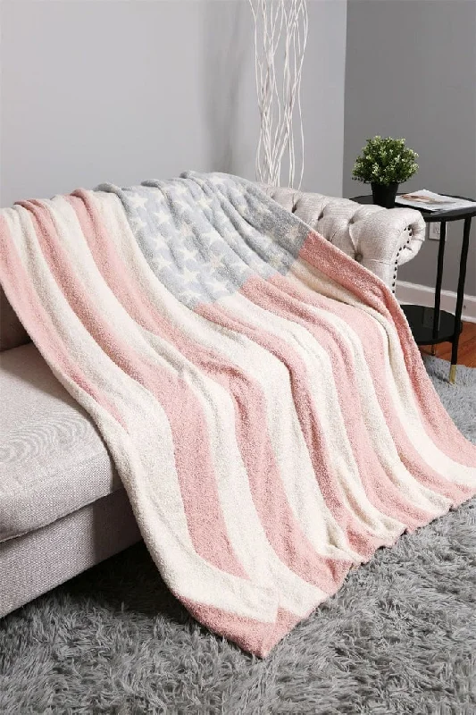 JCL4331 Super Lux American Flag Throw Blanket