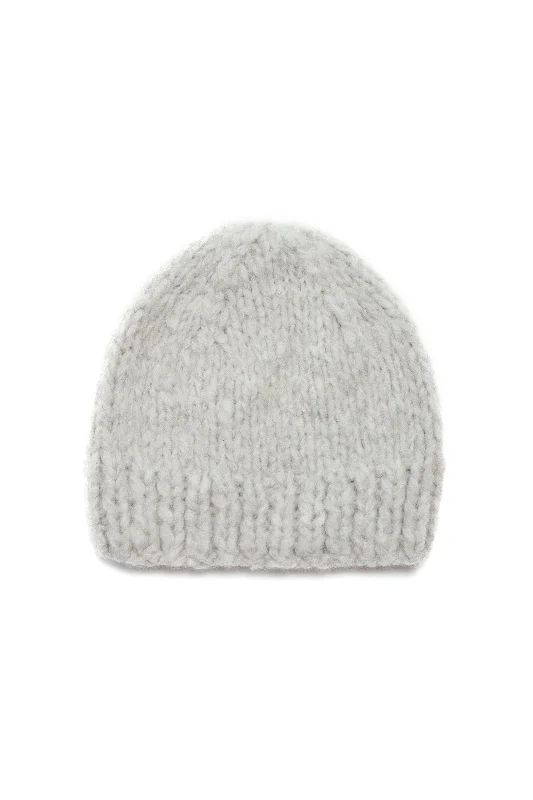 Pacino Knit Hat in Heather Grey Welfat Cashmere