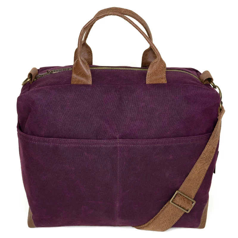 Poppi Pro Premier Purse: Eggplant Waxed Canvas