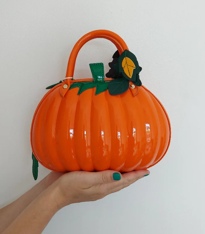 Pumpkin Shaped Crossbody Grab Bag Purse Vegan Friendly