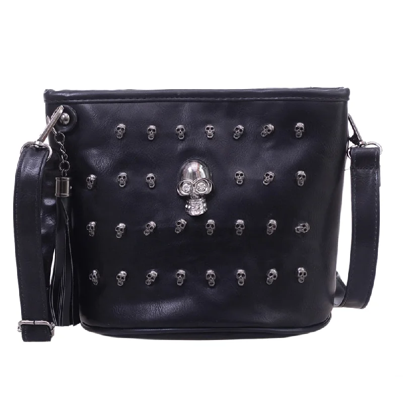 Skull Design Women Messenger Bags Handbags Shoulder Bags Satchel Clutch Girl Black Skull Crossbody Bag Bolsas Borse Feminina