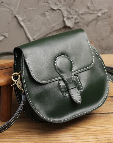 Stylish LEATHER WOMEN Saddle Bag SHOULDER BAG Circle Crossbody Purse FOR WOMEN