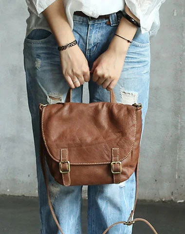 Vintage LEATHER WOMEN Satchel Crossbody Purses School SHOULDER BAG FOR WOMEN